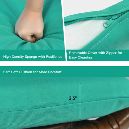 Costway 3 pezzi set da bistrot in rattan per patio, sedia imbottita, tavolo in vetro, terrazza - Vedi dettagli