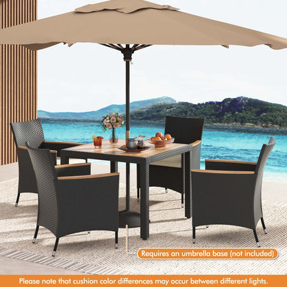 Set da pranzo da giardino Costway da 5 pezzi per 4 persone in rattan - Vedi dettagli
