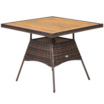 Costway 5 pezzi set di mobili da pranzo in rattan per patio, poltrona, tavolo in legno - Vedi dettagli