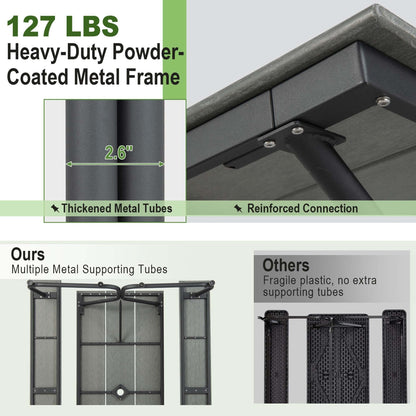 Set tavolo da picnic Costway da 6 piedi, tavolo da esterno in HDPE resistente - Vedi dettagli