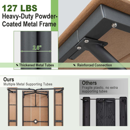 Set tavolo da picnic Costway da 6 piedi, tavolo da esterno in HDPE resistente - Vedi dettagli