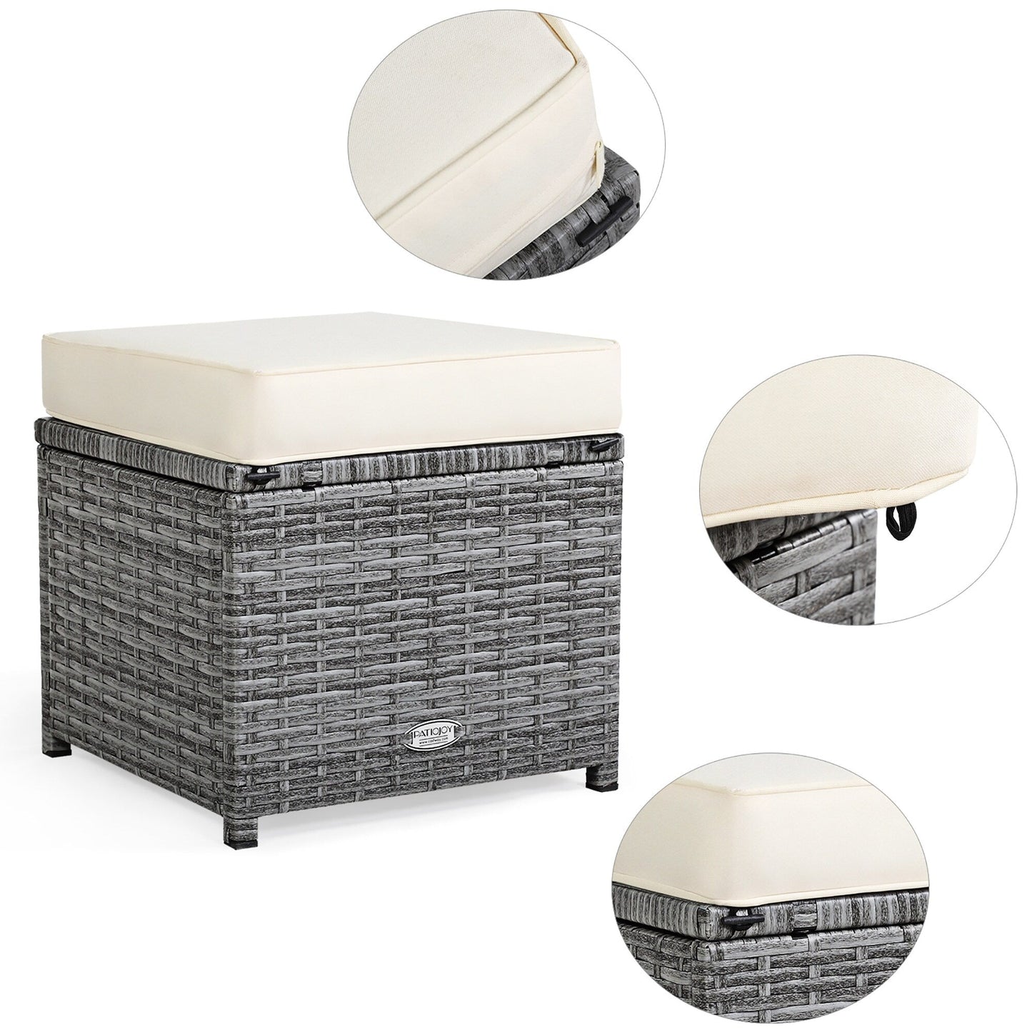 Costway 7 pezzi set da pranzo in rattan per patio divano componibile divano pouf - Vedi dettagli