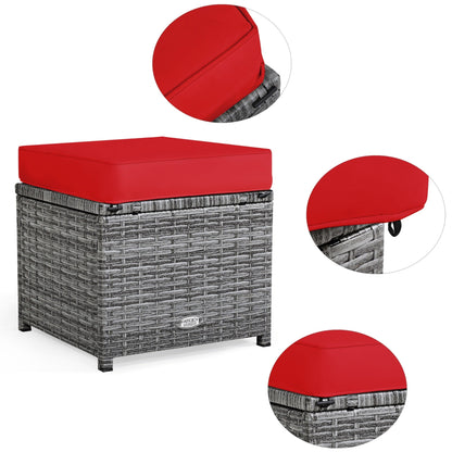 Costway 7 pezzi set da pranzo in rattan per patio divano componibile divano pouf - Vedi dettagli
