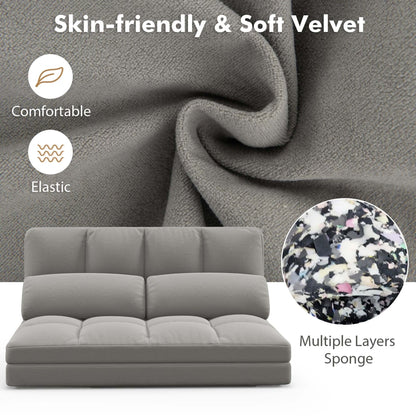 Divano letto da terra Costway con 2 cuscini, schienale regolabile in 6 posizioni - Vedi dettagli