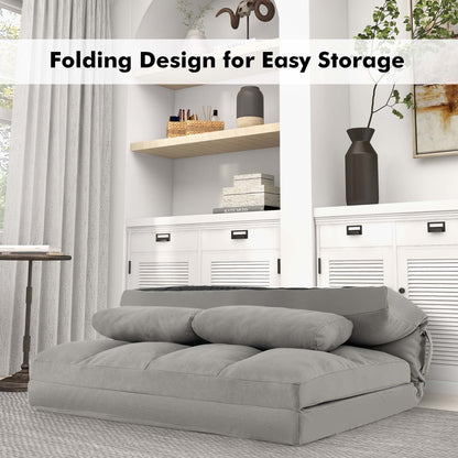 Divano letto da terra Costway con 2 cuscini, schienale regolabile in 6 posizioni - Vedi dettagli