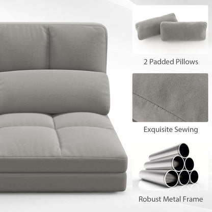 Divano letto da terra Costway con 2 cuscini, schienale regolabile in 6 posizioni - Vedi dettagli