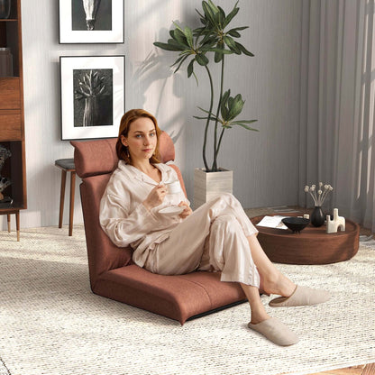 Sedia pieghevole da terra Costway con schienale regolabile in 14 posizioni - Vedi dettagli