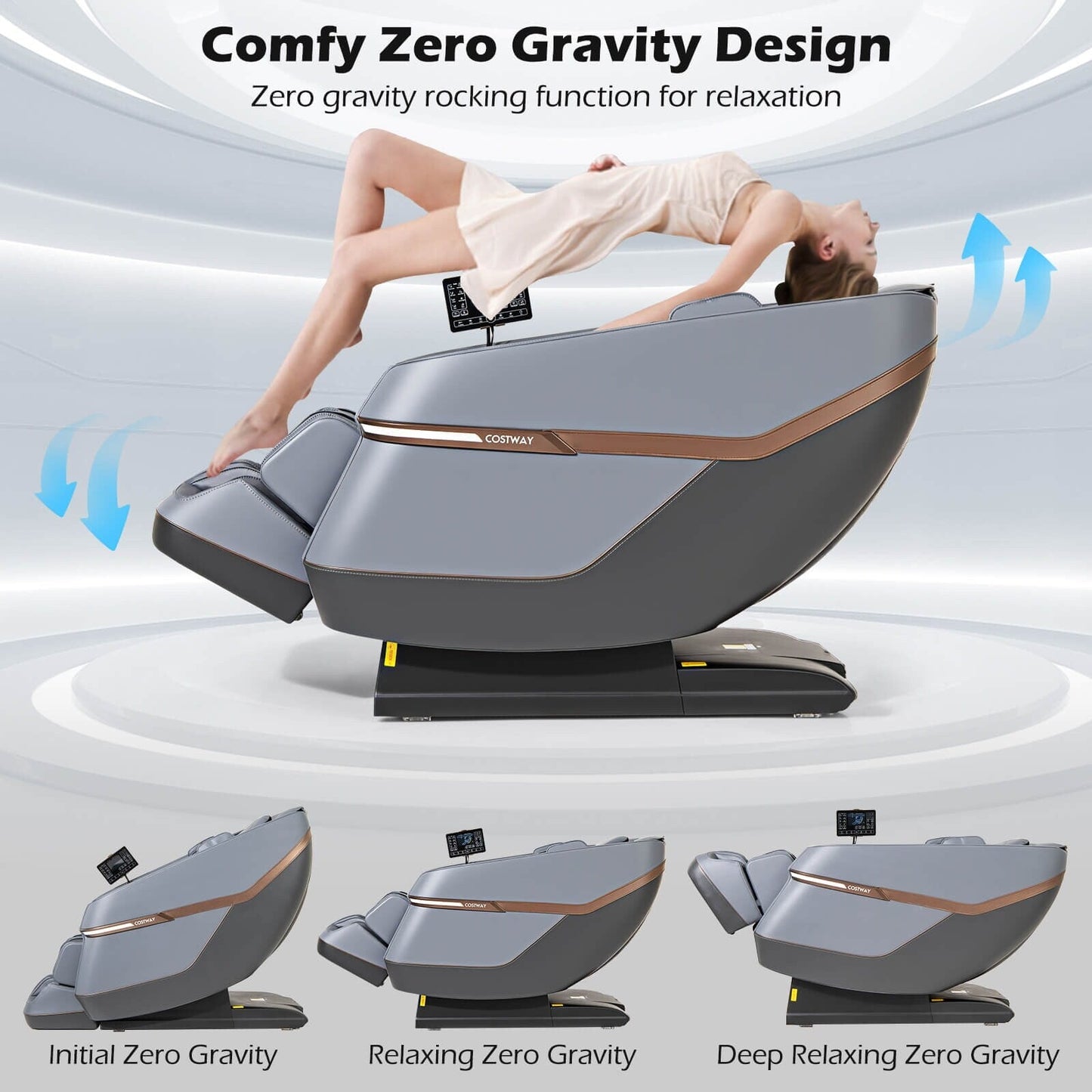 Poltrona massaggiante Costway Full Body Zero Gravity con airbag e riscaldamento della vita