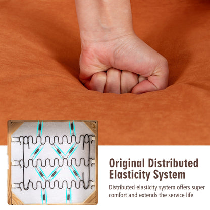 Divano singolo moderno in pile berbero Costway con pouf e cintura - 31'' x 31'' x 34,5''