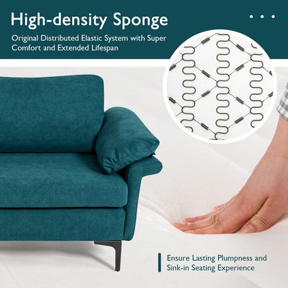 Divano moderno a due posti in tessuto Costway per piccoli spazi con - Vedi dettagli