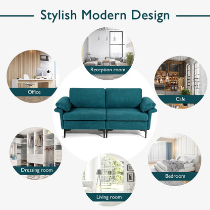 Divano moderno a due posti in tessuto Costway per piccoli spazi con - Vedi dettagli