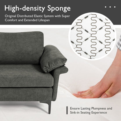 Divano moderno a due posti in tessuto Costway per piccoli spazi con - Vedi dettagli