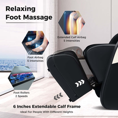 Poltrona reclinabile massaggiante Costway SL Track Zero Gravity con Thai Stretch Foot