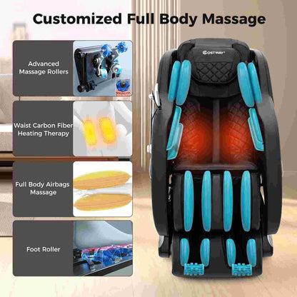 Poltrona reclinabile massaggiante Costway SL Track Zero Gravity con Thai Stretch Foot