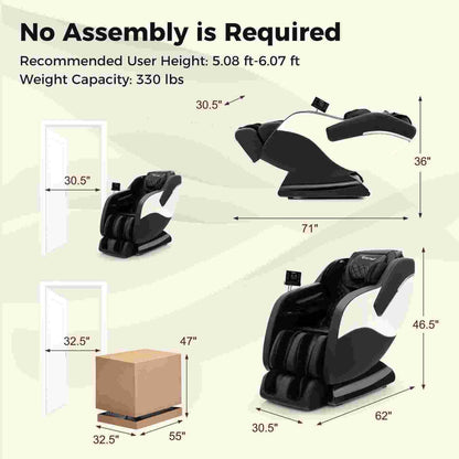 Poltrona reclinabile massaggiante Costway SL Track Zero Gravity con Thai Stretch Foot