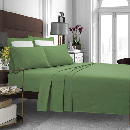 Set di lenzuola in flanella di cotone con tasche extra profonde e lenzuolo piatto oversize