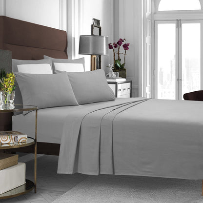 Set di lenzuola in flanella di cotone con tasche extra profonde e lenzuolo piatto oversize