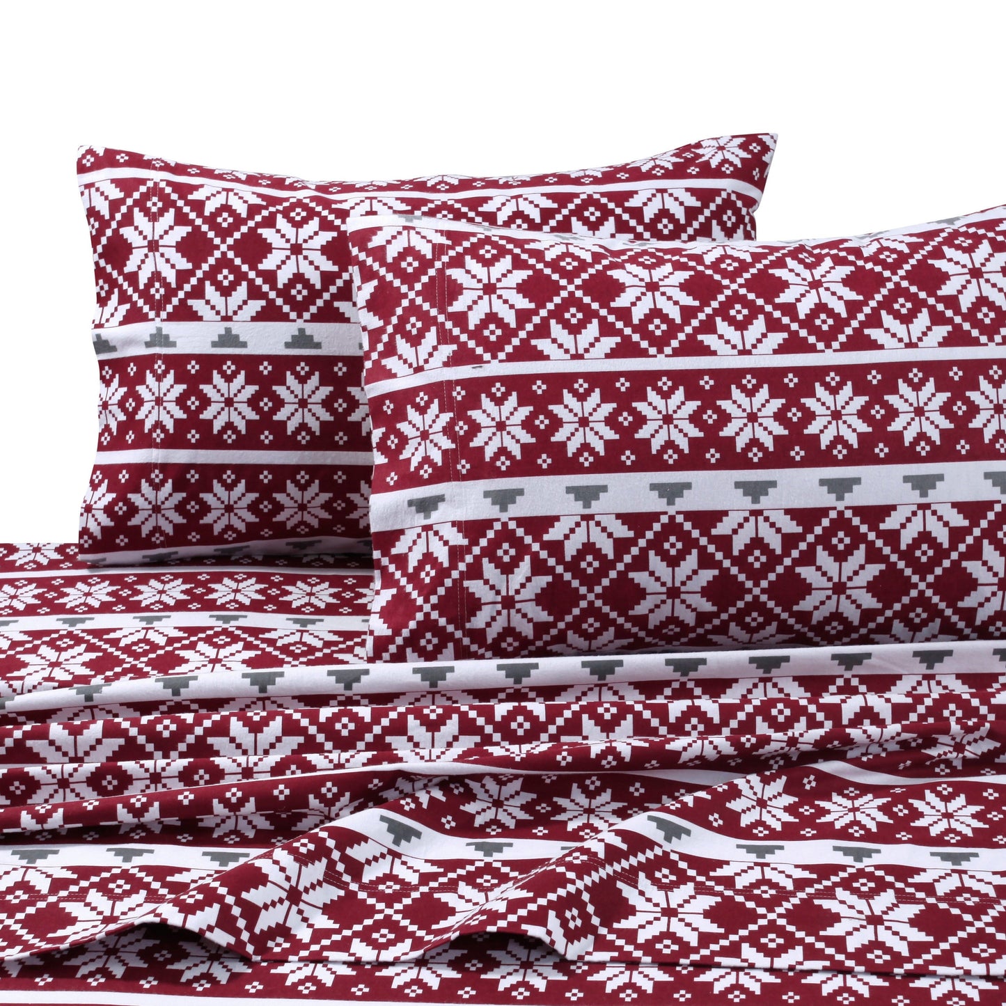 Set di lenzuola in flanella di cotone con tasche extra profonde e lenzuolo piatto oversize