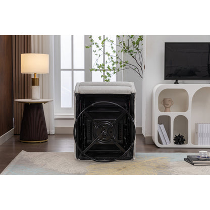 Sedia a dondolo girevole in tessuto di lino e cotone, reclinabile, per bambini, con schienale e poggiapiedi regolabili