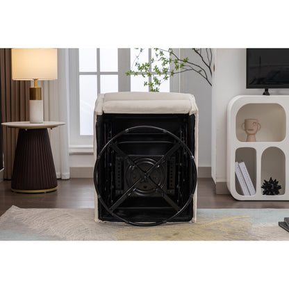 Sedia a dondolo girevole in tessuto di lino e cotone, reclinabile, per bambini, con schienale e poggiapiedi regolabili