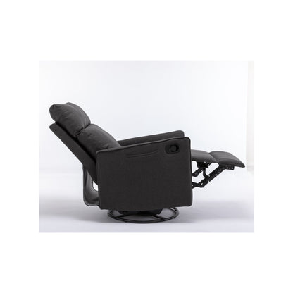 Sedia a dondolo girevole in tessuto di cotone e lino