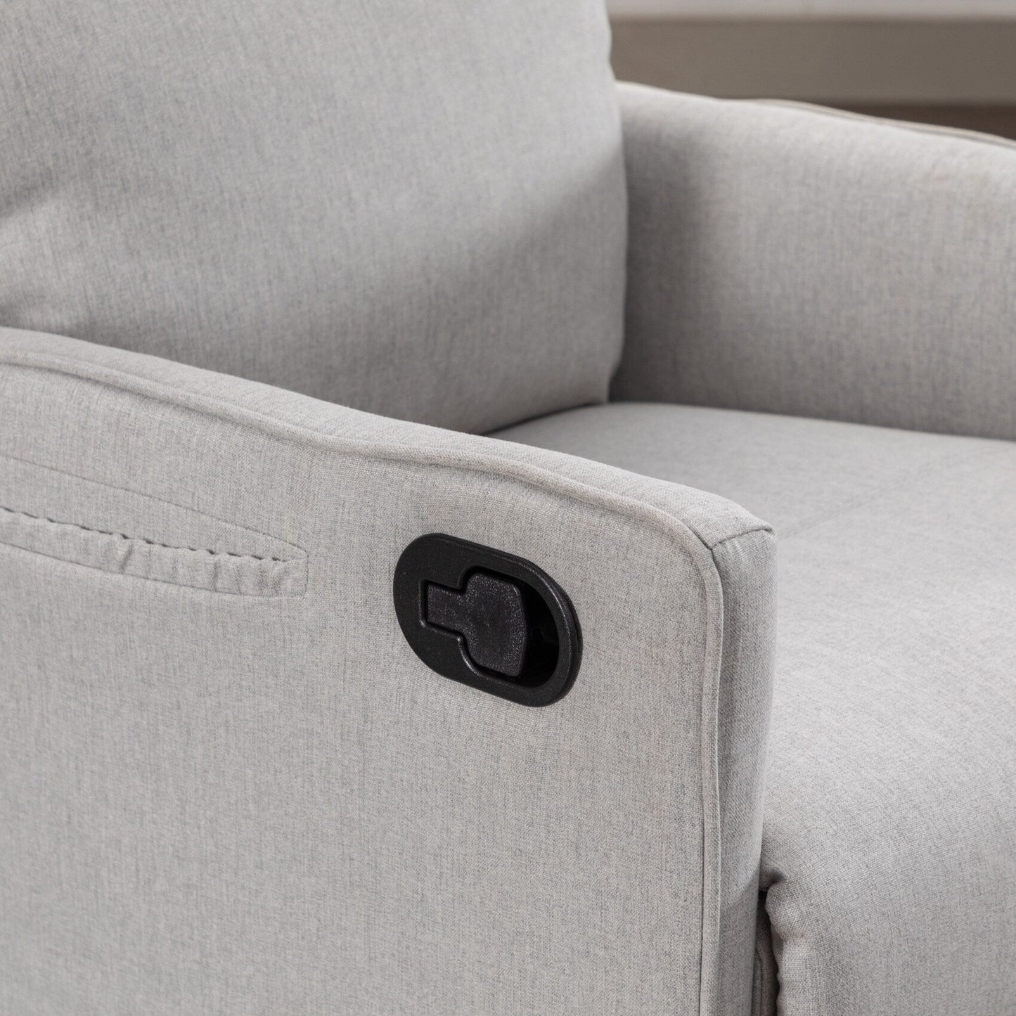 Sedia a dondolo girevole in tessuto di cotone e lino