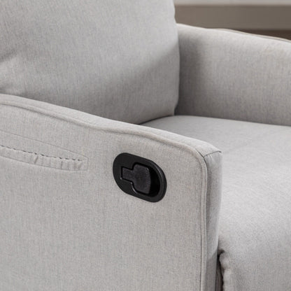 Sedia a dondolo girevole in tessuto di cotone e lino