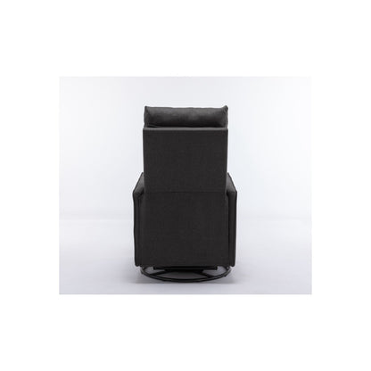 Sedia a dondolo girevole in tessuto di cotone e lino