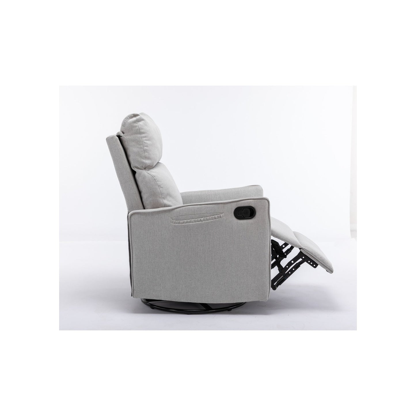 Sedia a dondolo girevole in tessuto di cotone e lino