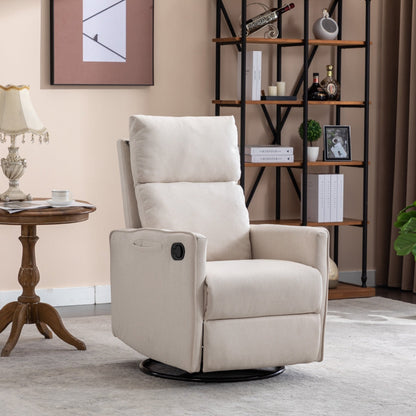 Sedia a dondolo girevole in tessuto di cotone e lino