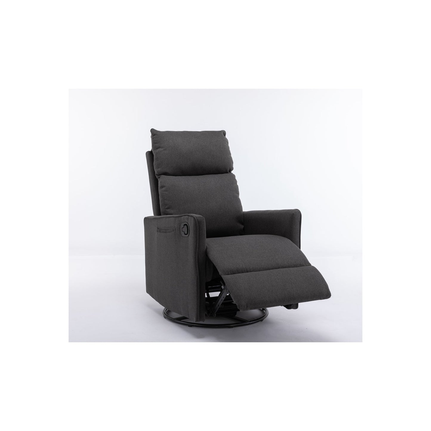 Sedia a dondolo girevole in tessuto di cotone e lino