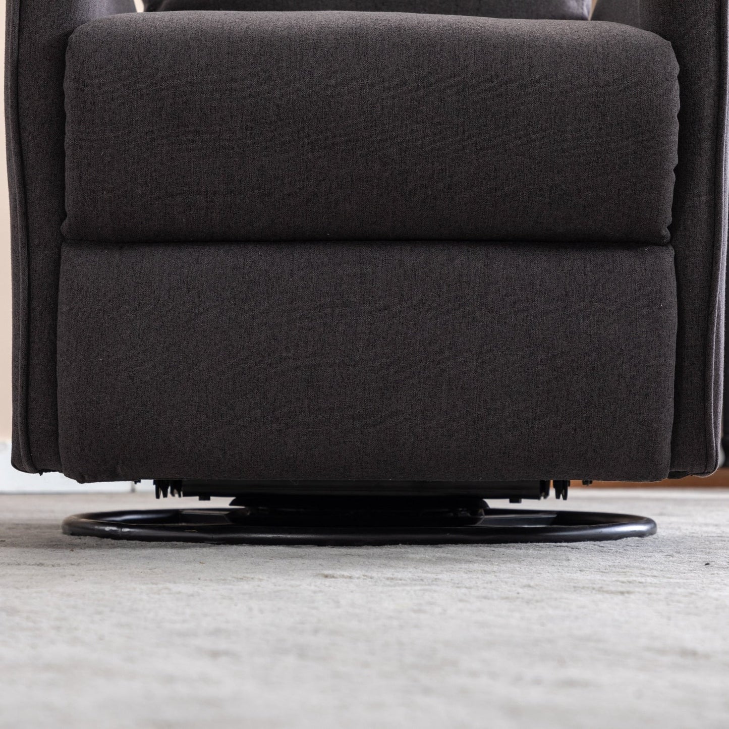 Sedia a dondolo girevole in tessuto di cotone e lino