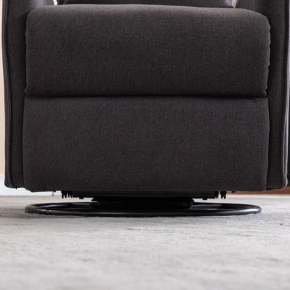 Sedia a dondolo girevole in tessuto di cotone e lino