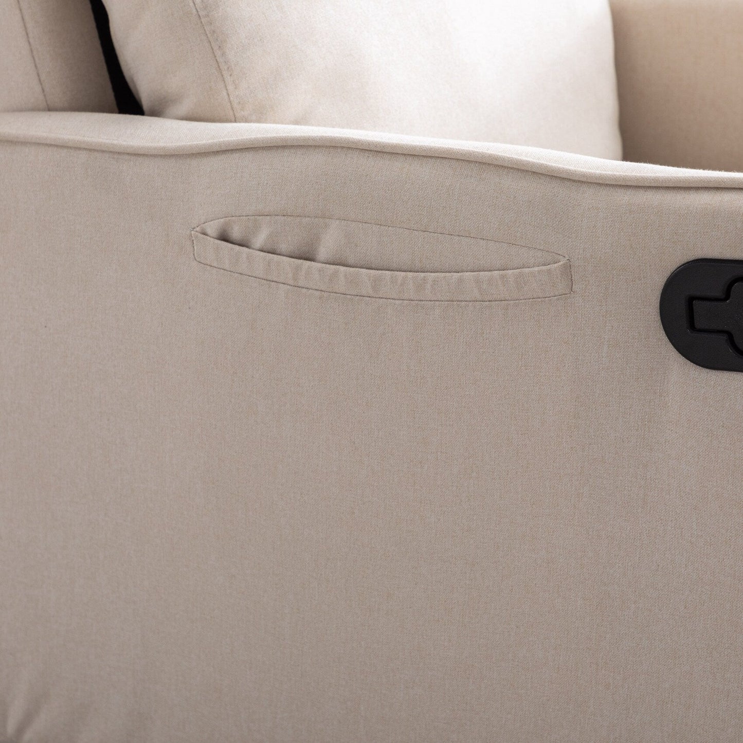 Sedia a dondolo girevole in tessuto di cotone e lino