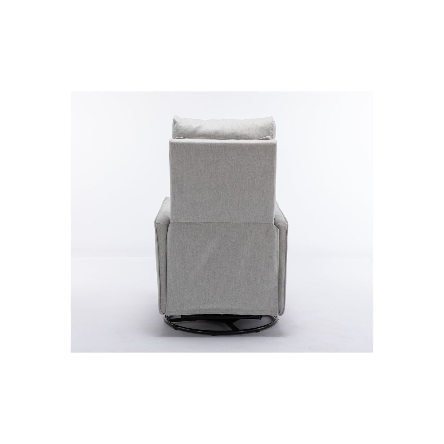 Sedia a dondolo girevole in tessuto di cotone e lino