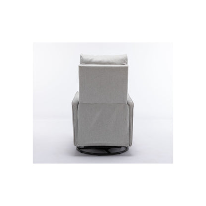 Sedia a dondolo girevole in tessuto di cotone e lino