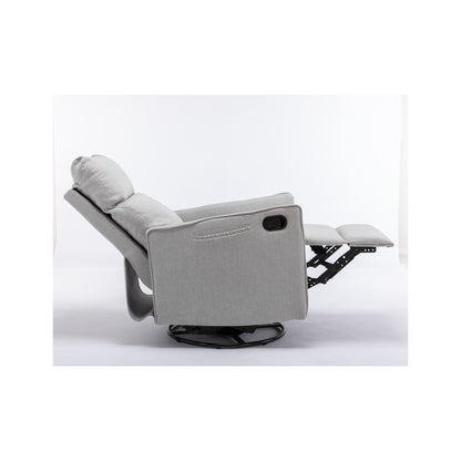 Sedia a dondolo girevole in tessuto di cotone e lino