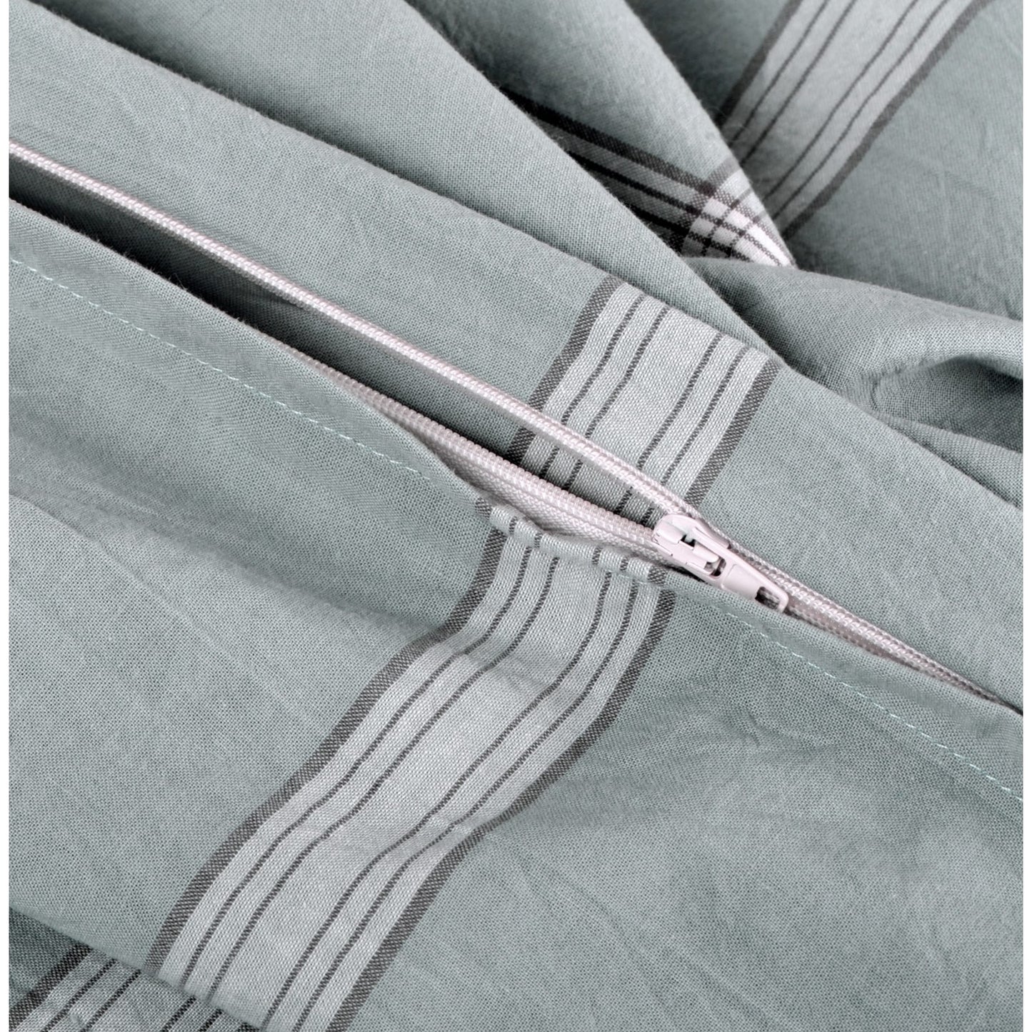 Set copripiumino in cotone a quadri con motivo a quadri, 3 pezzi