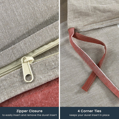 Set copripiumino in cotone a quadri con motivo a quadri, 3 pezzi