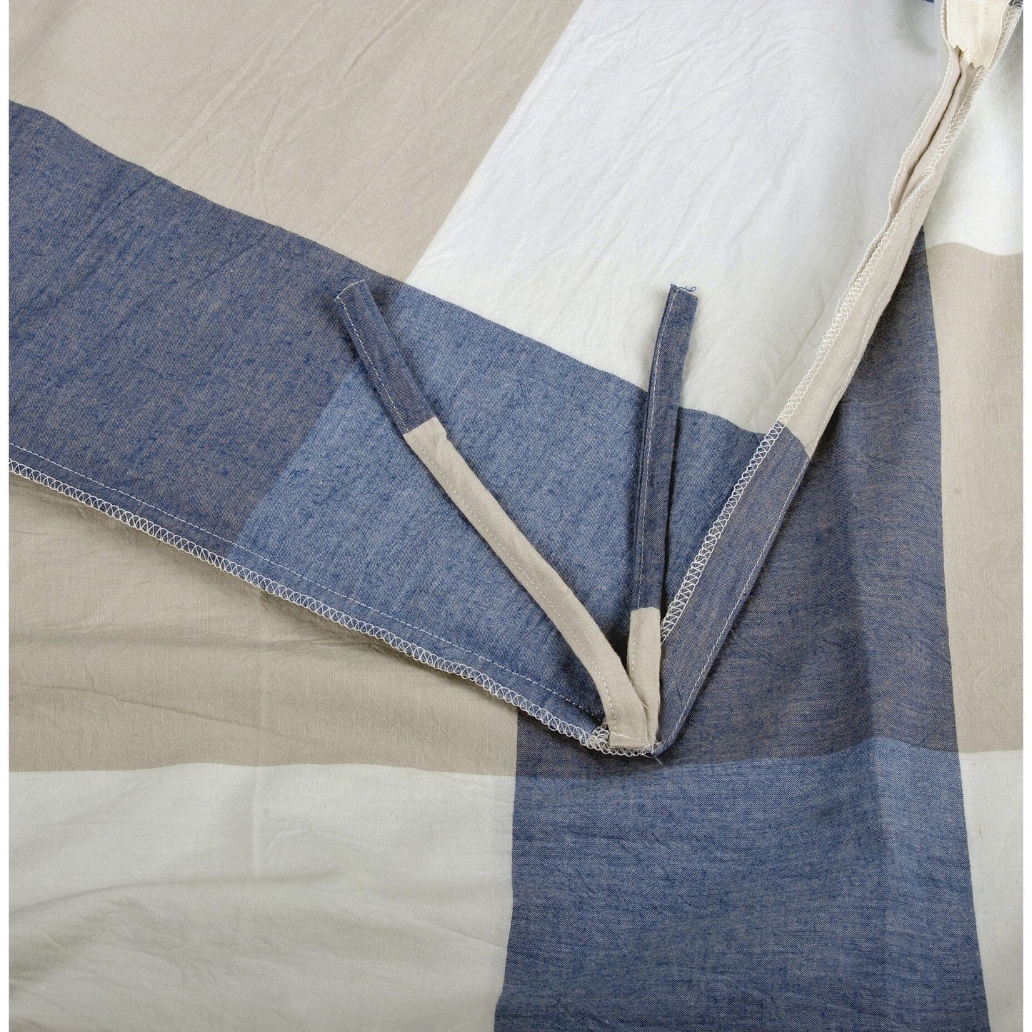 Set copripiumino in cotone a quadri con motivo a quadri, 3 pezzi