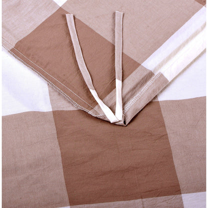 Set copripiumino in cotone a quadri con motivo a quadri, 3 pezzi