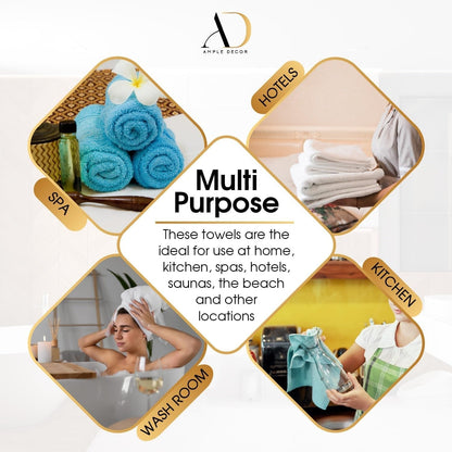 Set di 6 asciugamani in cotone effetto popcorn di Ample Decor - 2 bagni, 2 mani, 2 lavaggi