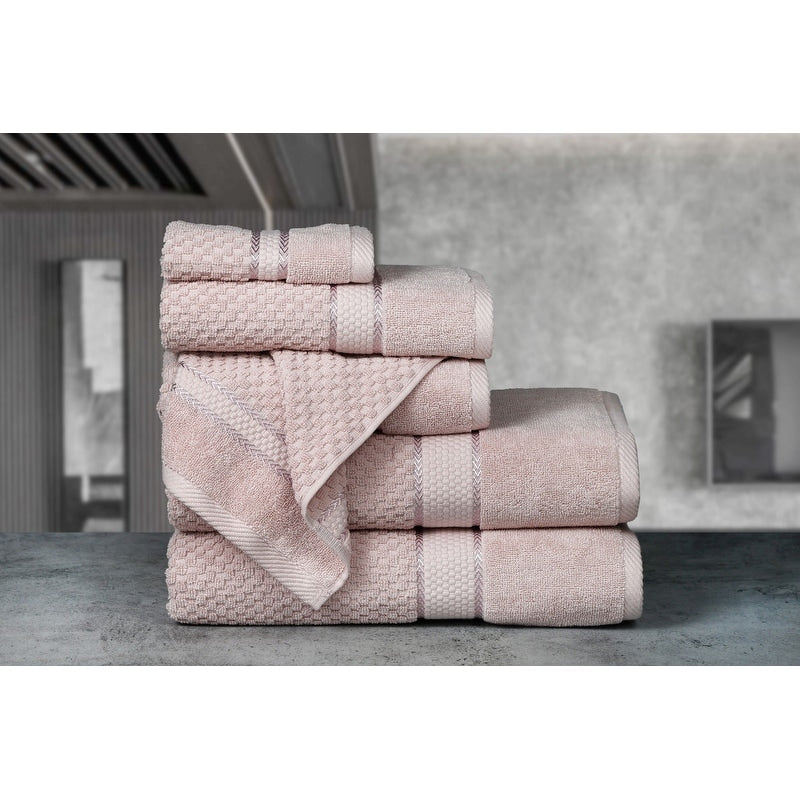 Set di 6 asciugamani in cotone effetto popcorn di Ample Decor - 2 bagni, 2 mani, 2 lavaggi