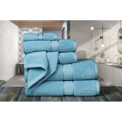 Set di 6 asciugamani in cotone effetto popcorn di Ample Decor - 2 bagni, 2 mani, 2 lavaggi