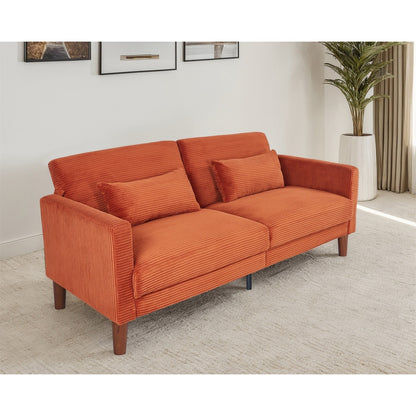 Divano, divano in velluto a coste, divano a due posti con 2 cuscini per soggiorno, camera da letto