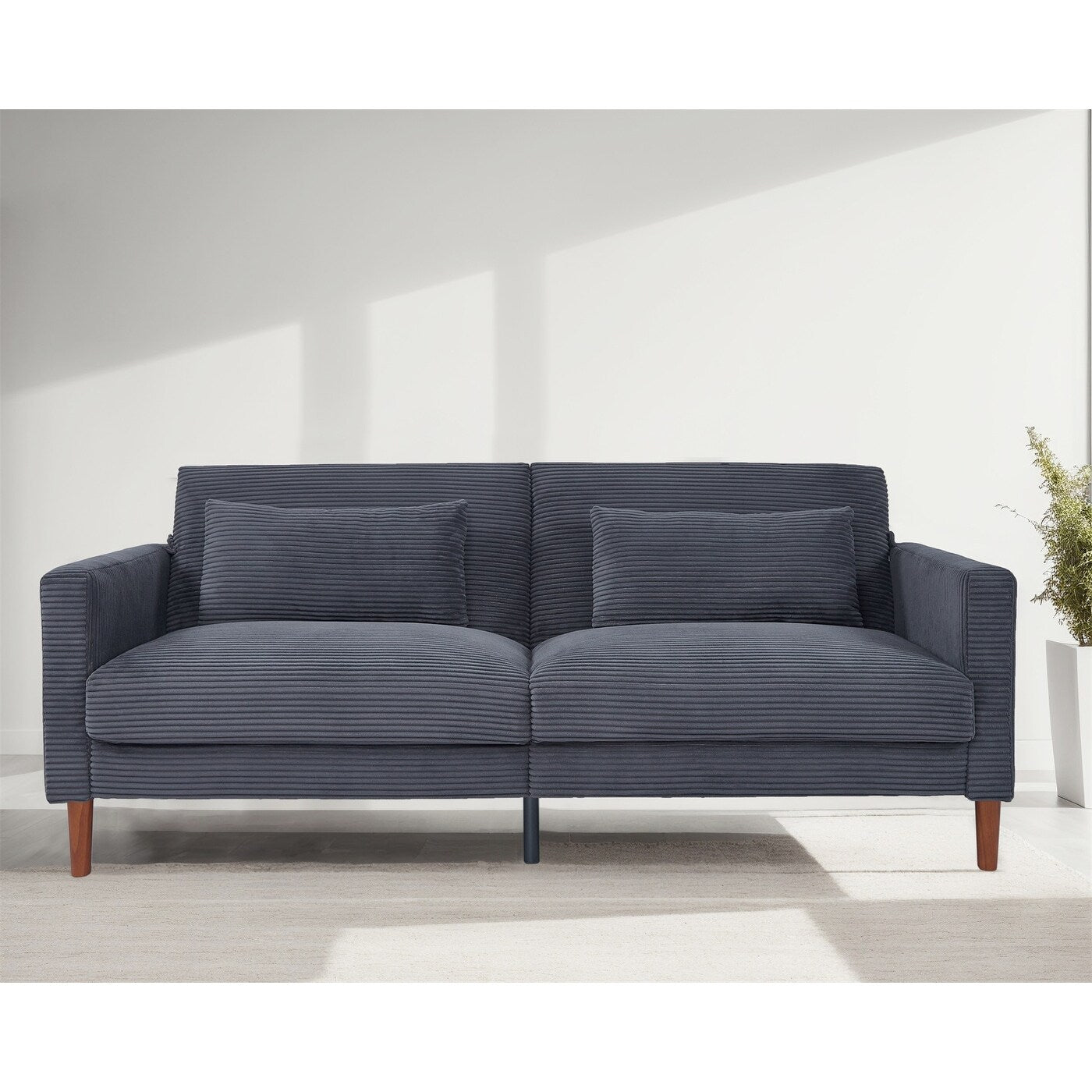 Divano, divano in velluto a coste, divano a due posti con 2 cuscini per soggiorno, camera da letto