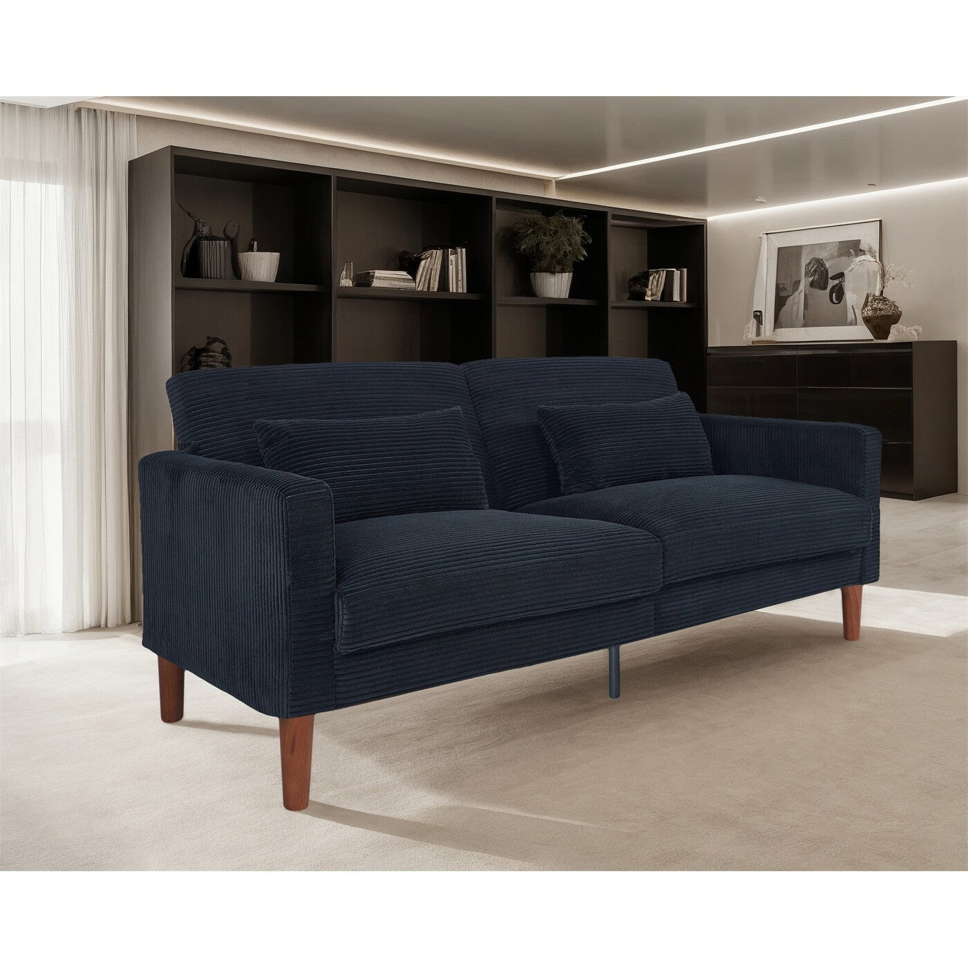 Divano, divano in velluto a coste, divano a due posti con 2 cuscini per soggiorno, camera da letto