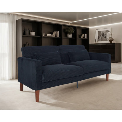 Divano, divano in velluto a coste, divano a due posti con 2 cuscini per soggiorno, camera da letto