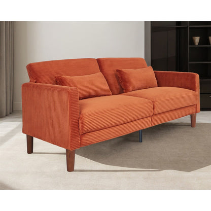 Divano, divano in velluto a coste, divano a due posti con 2 cuscini per soggiorno, camera da letto