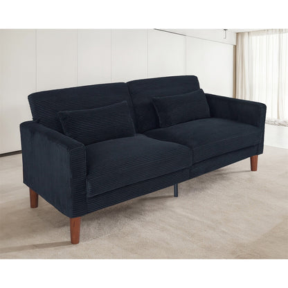 Divano, divano in velluto a coste, divano a due posti con 2 cuscini per soggiorno, camera da letto